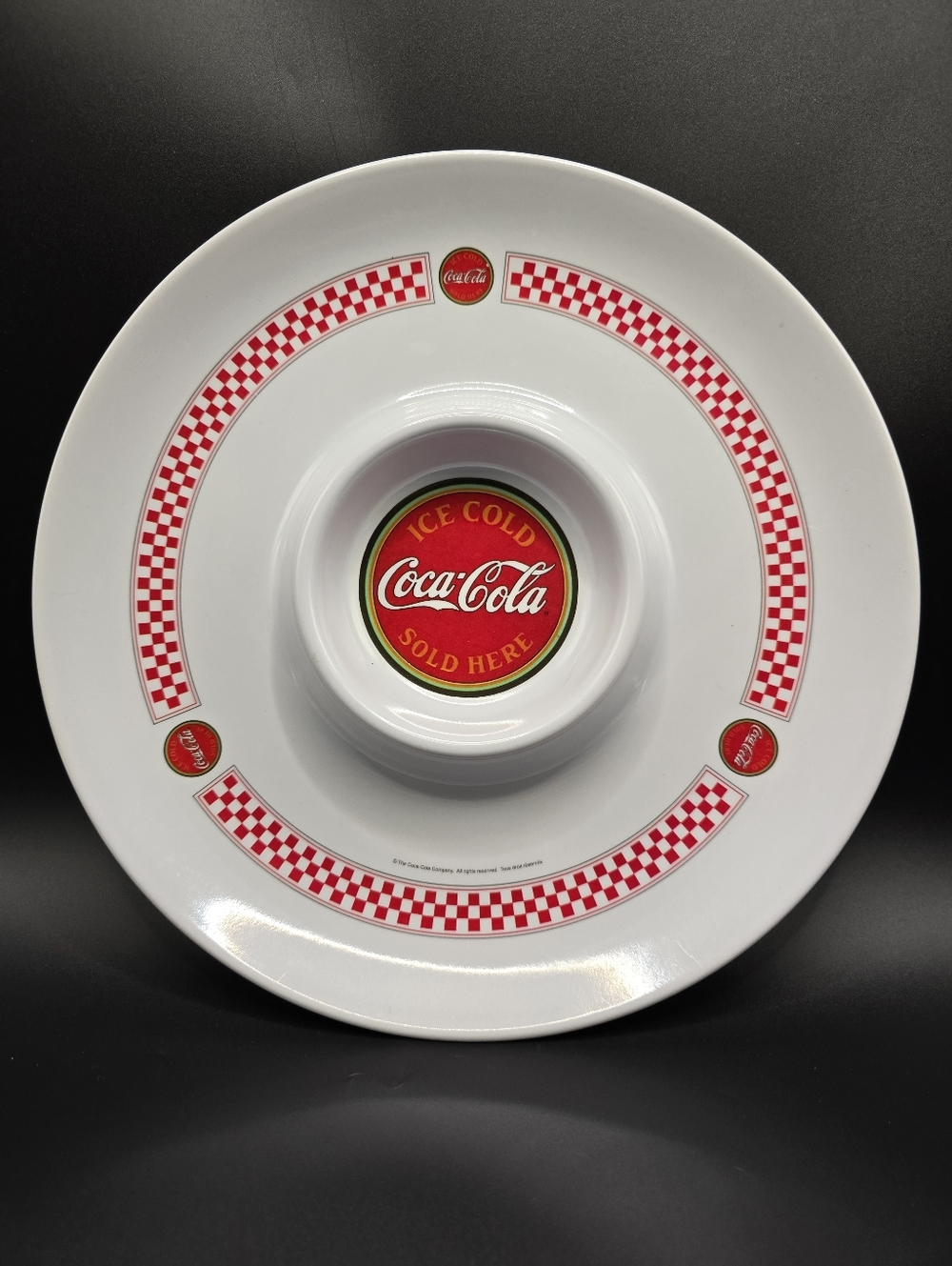 Coca-Cola Chip And Dip Bowl / Platter 12" by Everyday Gibson Plastic Game Day